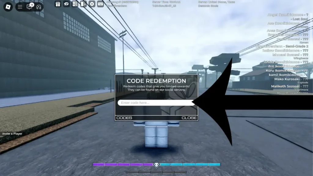 Type Soul - gift icon code redemption menu