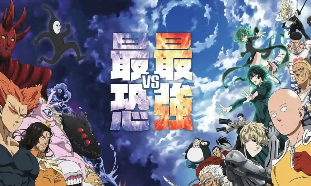 One-Punch Man Season 3 Part 2 key visual featuring Saitama and Garou