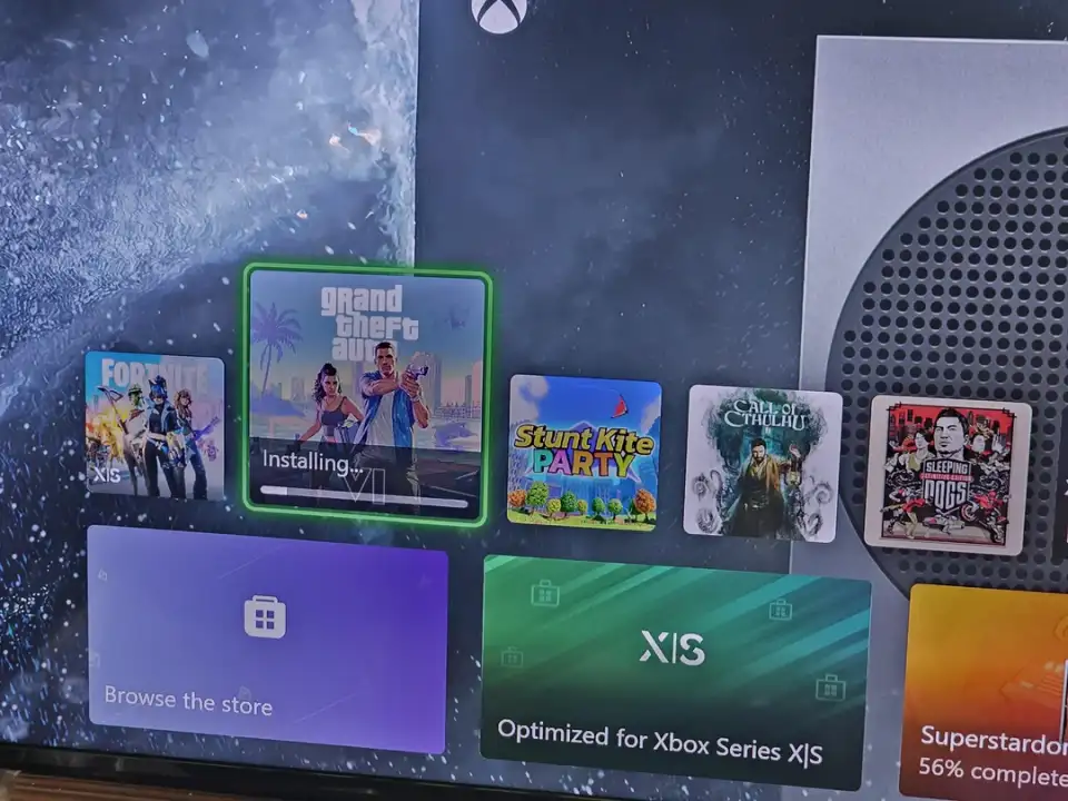 Xbox Series X - GTA 6 preload confirmation screen